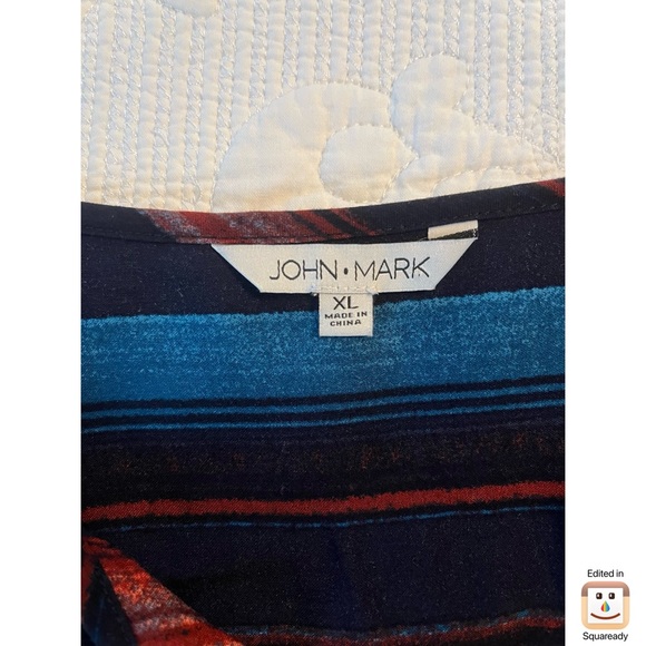 John Mark Floral Striped Embroidered Blouse - Picture 5 of 7